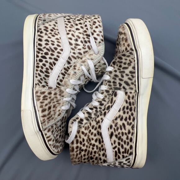 Vans Pony Hair High Top Sneakers Cheetah Print Rare Sample Women’s 9 - Picture 1 of 16